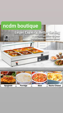 commercial food warmer comes with six 12qt food pans. - NCDM BOUTIQUE